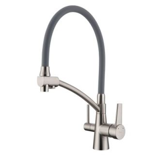 Смеситель для кухни Raglo R80.621.05 со съёмным гибким изливом на держателе и подключением фильтра питьевой воды сатин